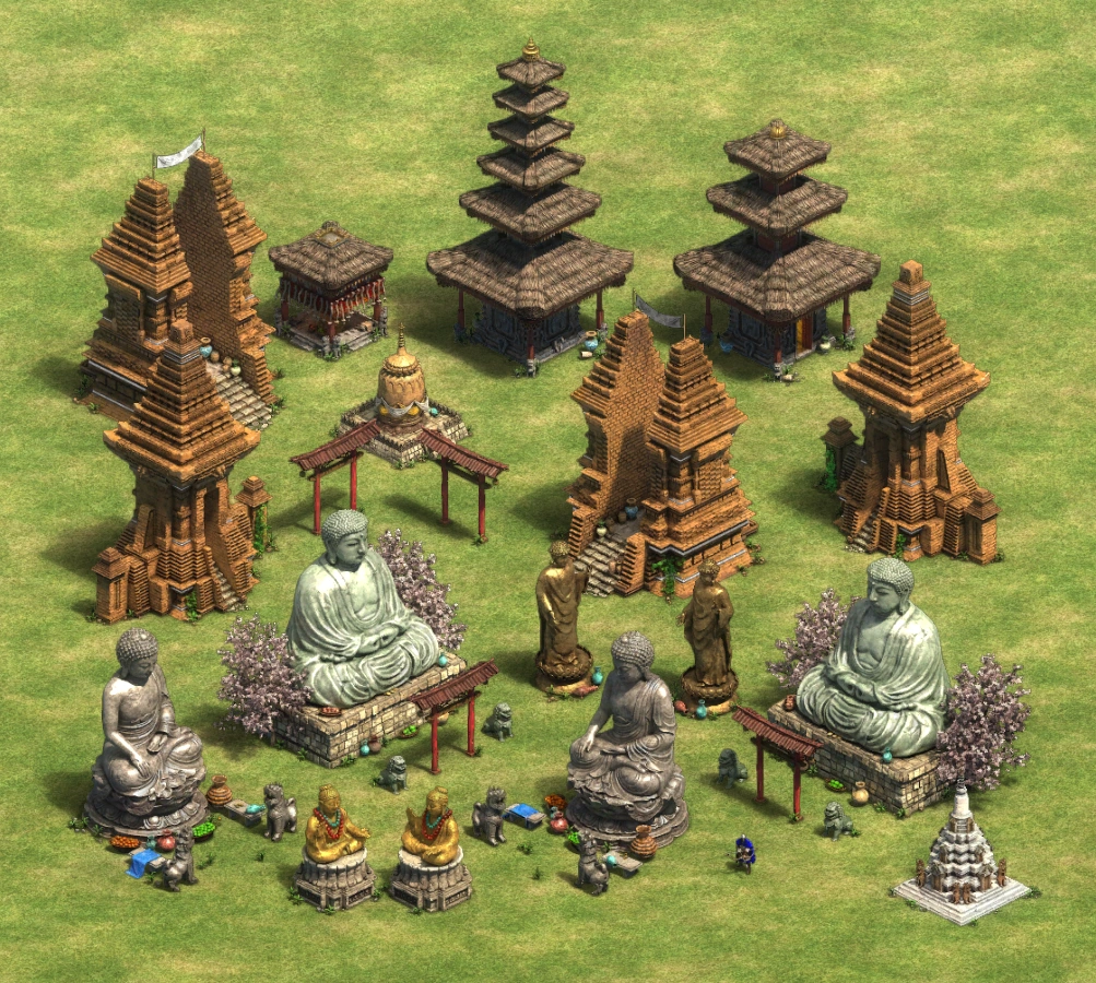 Age of Empires II East Asian shrine and temple scenario objects