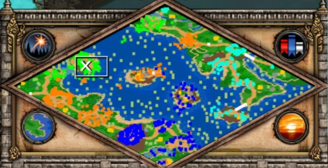 Challenging a Thalassocracy co-op scenario minimap for Age of Empires II