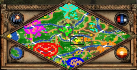 Consolidation and Subjugation co-op scenario minimap for Age of Empires II