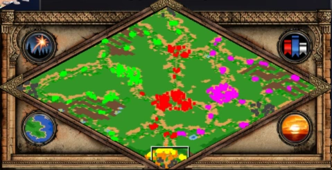 Crossing the Pyrenees co-op scenario minimap for Age of Empires II