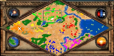 The Horns of Hattin co-op scenario minimap for Age of Empires II
