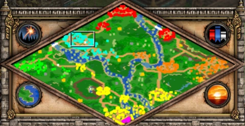 Quelling the Rebellion co-op scenario minimap for Age of Empires II