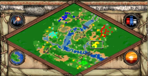 The Catalaunian Fields co-op scenario minimap for Age of Empires II
