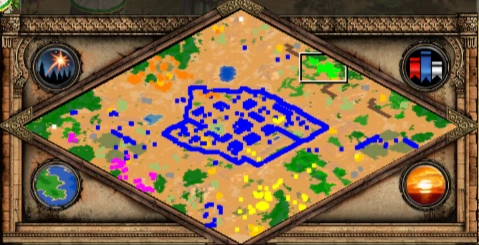 The Siege of Jerusalem co-op scenario minimap for Age of Empires II