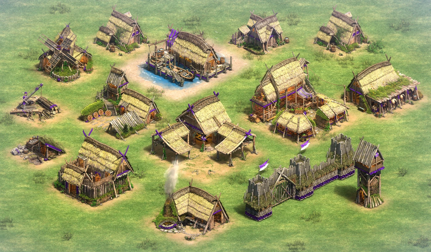 Scandinavian Feudal Age building set in Age of Empires II