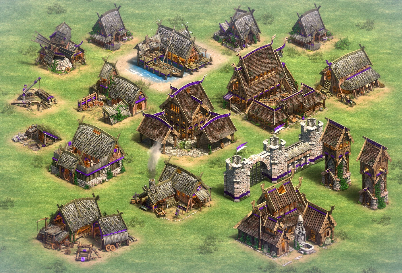 Scandinavian Imperial Age building set in Age of Empires II
