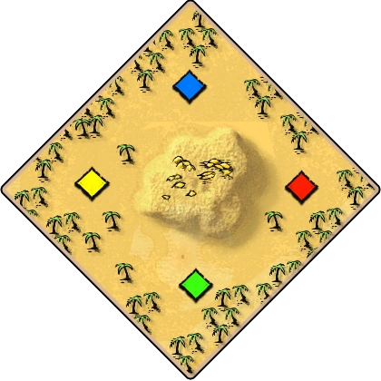 Gold Rush Age of Empires II random map image