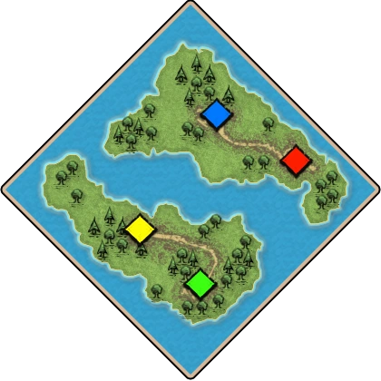 Team Islands Age of Empires II random map image