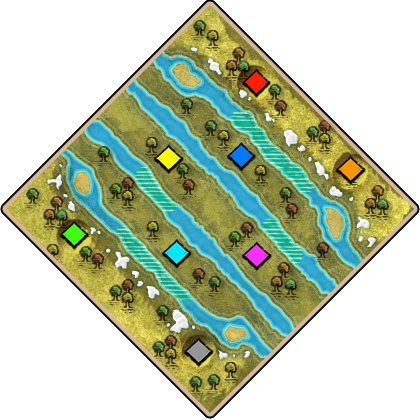 Sprawling Streams Age of Empires II map artwork