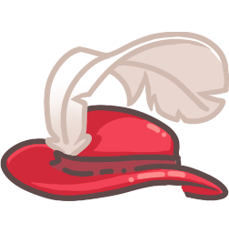 Red Flat Cavalier Hat