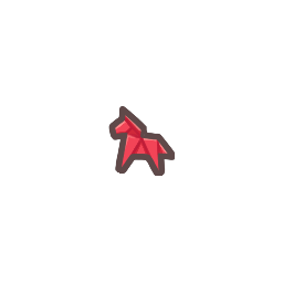 Red Origami Horse