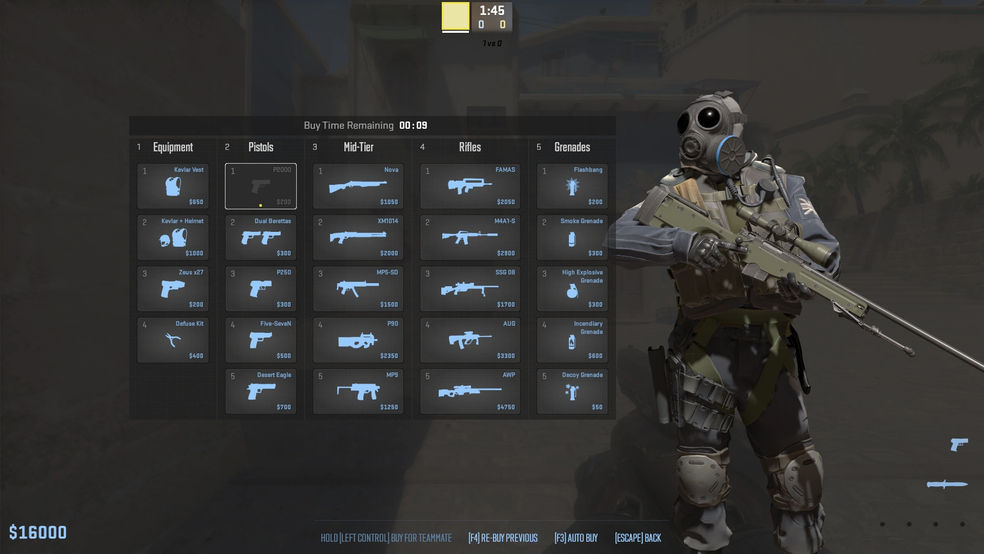 Counter-Strike 2 Counter-Terrorist Buy Menu